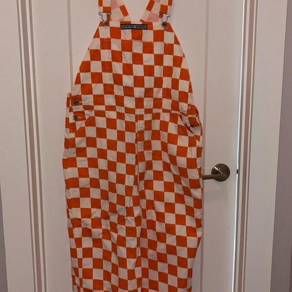 Tennessee Checkered Orange unisex Overalls - Picture 1 of 1